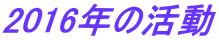 2016年の活動